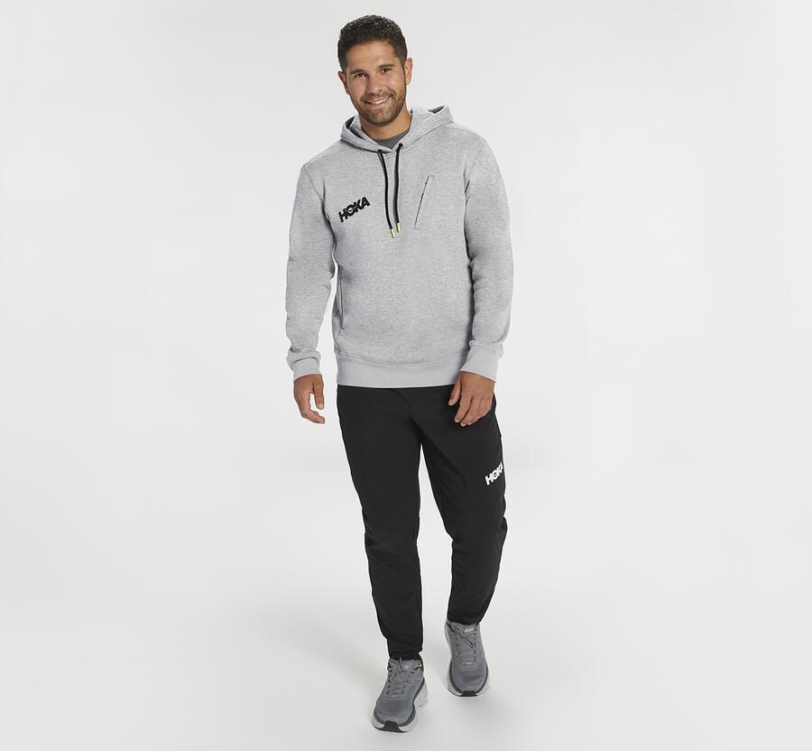 Sudadera Con Capucha Hoka One One Hombre - Performance - Gris - BAX943816